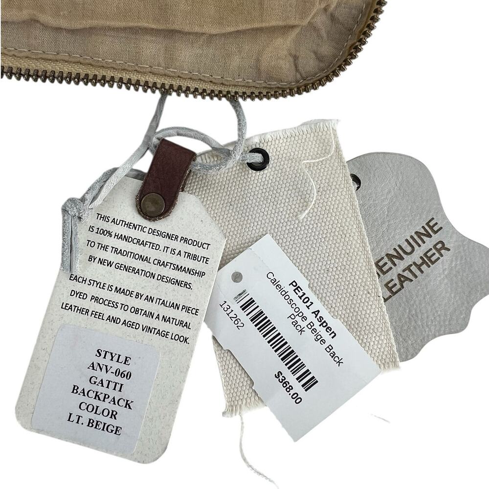 Studio Caleidoscope Gatti Leather Stud Embellished Backpack in Beige - Picture 14 of 16